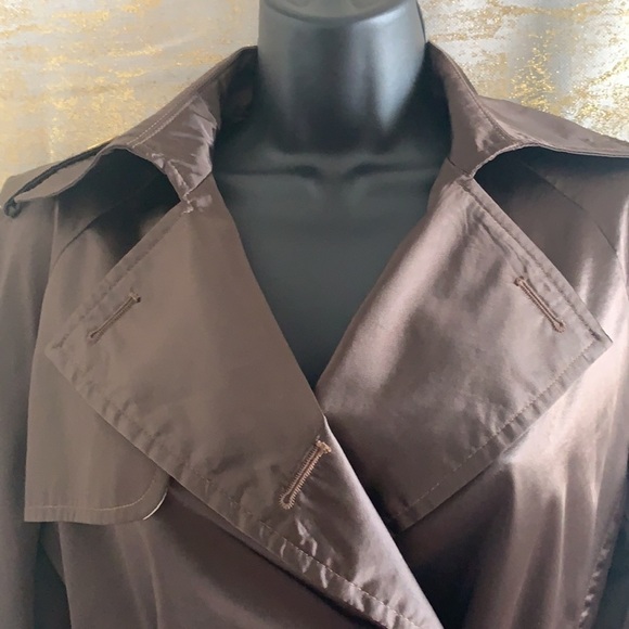 ZARA Chocolate Metallic Brown Belted Spring/Fall Coat/Jacket Size M - Picture 4 of 13